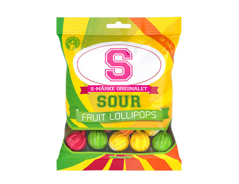 S-Märke Sour Fruit Lollipops