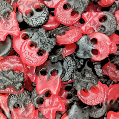 Bubs Raspberry Licorice Skulls